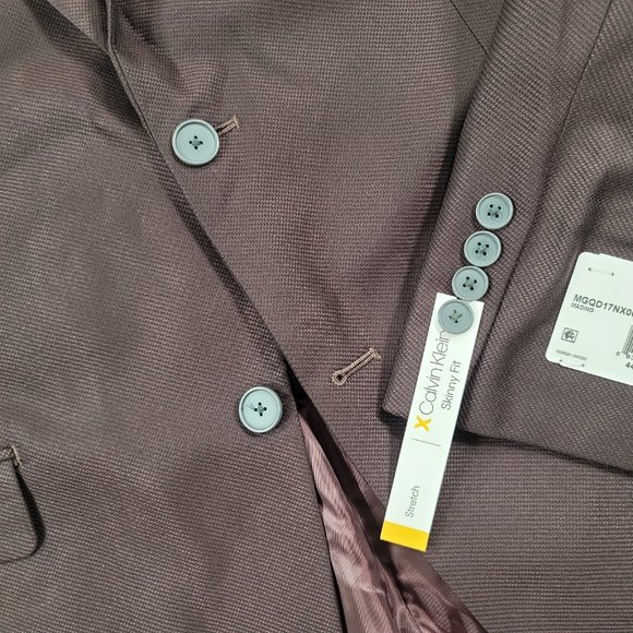 Calvin Klein Burgundy Skinny-Fit Stretch Sport Coa - Picture 5 of 6